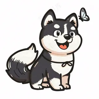 小狗宠物动物卡通插画免抠