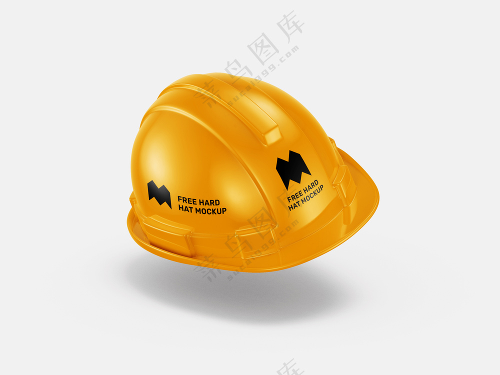 02黄色安全帽样机工程帽施工帽子头盔提案展示模板