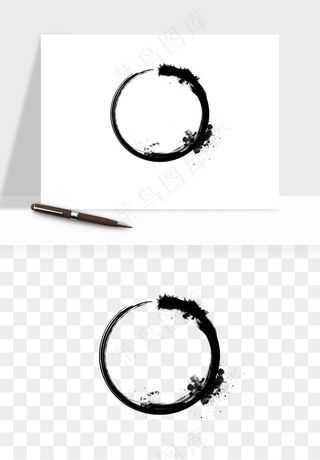 墨迹水墨圆圈圆环边框