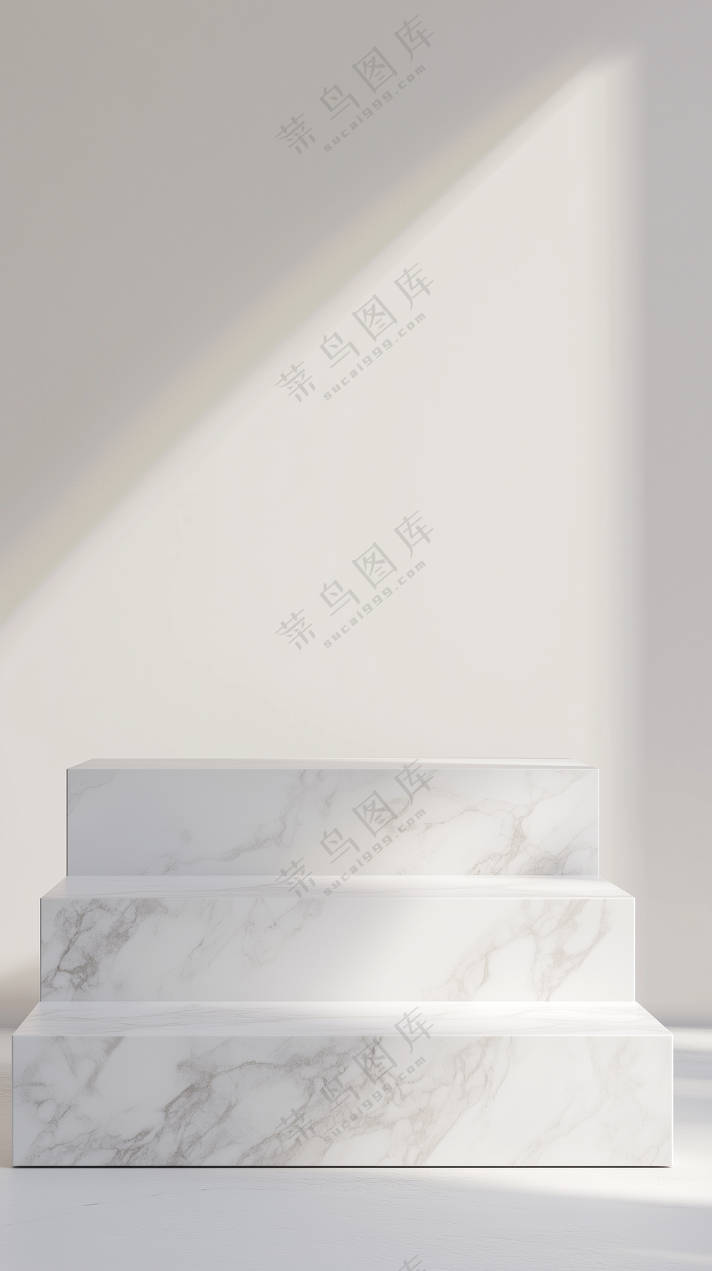 白色高端大理石膏简约C4D3D渲染风格电商活动光影几何图形纹理背景海报