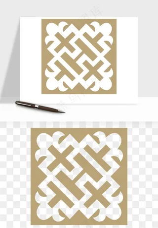中式镂空古典图案png免抠