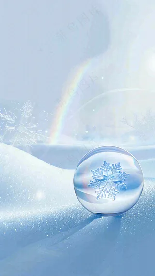 冬天结霜结冰的雪花霜降立冬摄影图