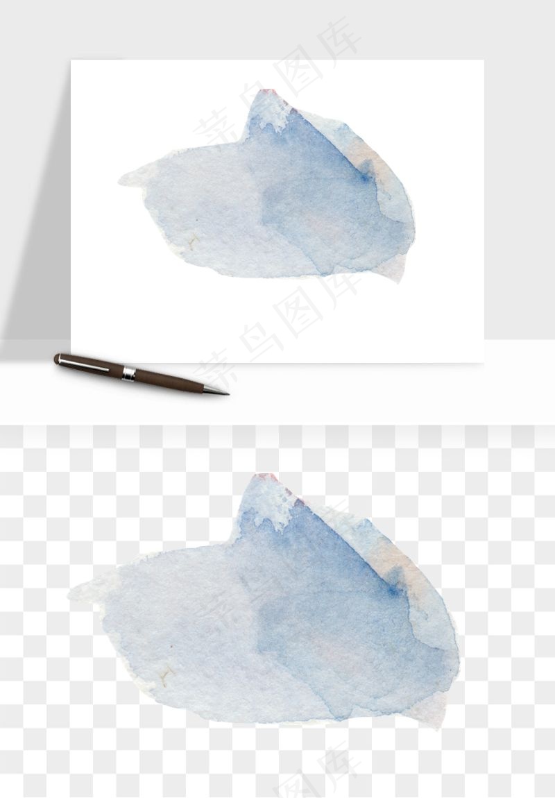 水彩泼墨涂鸦墨迹元素png免抠