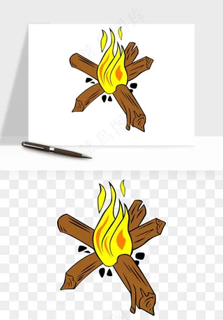 帐篷露营篝火png免抠