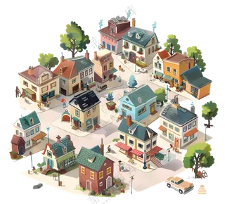 五颜六色的房子