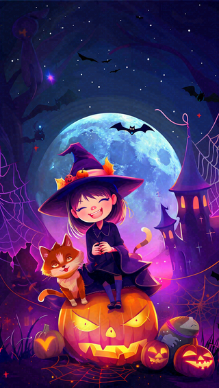 万圣节南瓜灯捣蛋恐怖背景