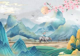 牧童遥指杏花村古代诗歌意境国画