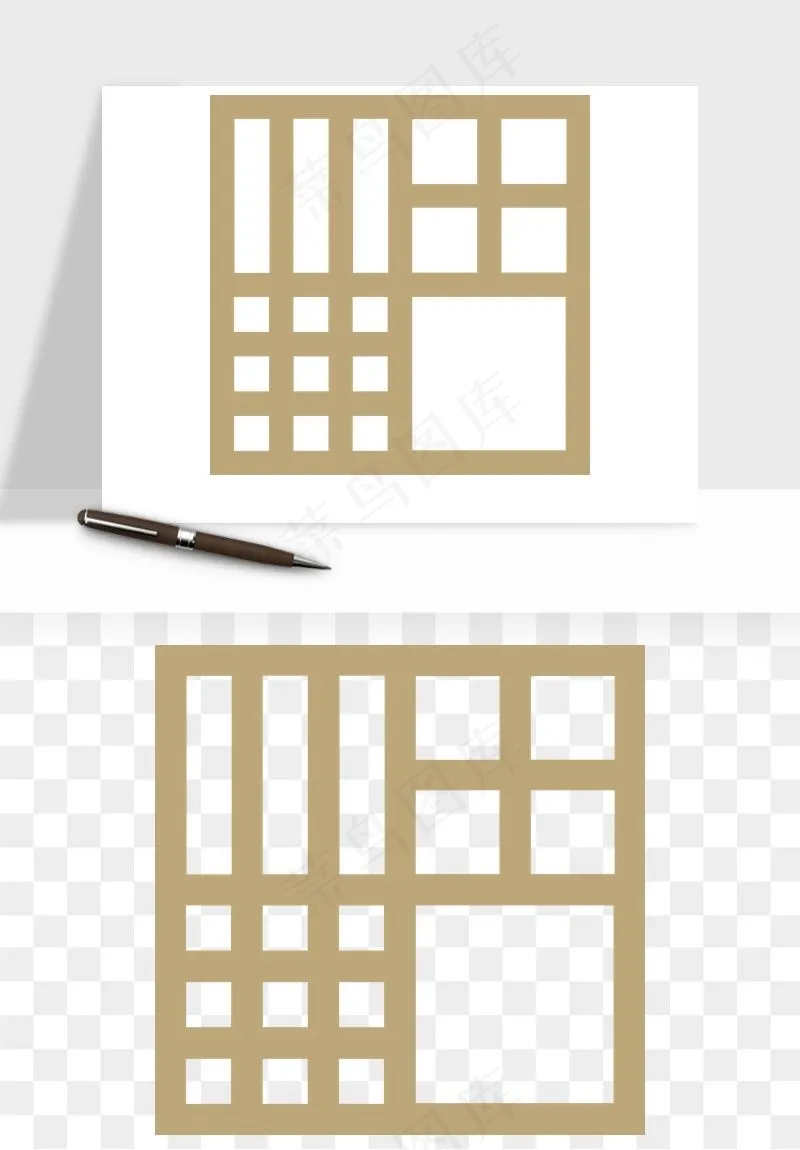 中式镂空古典图案png免抠