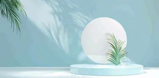 美妆护肤3d展台清新背景