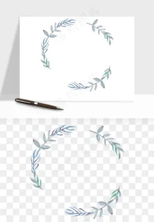 手绘花环边框浪漫png免抠