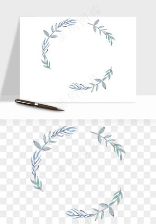 手绘花环边框浪漫png免抠