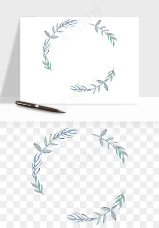 手绘花环边框浪漫png免抠