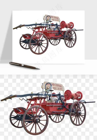 复古马车欧式png免抠