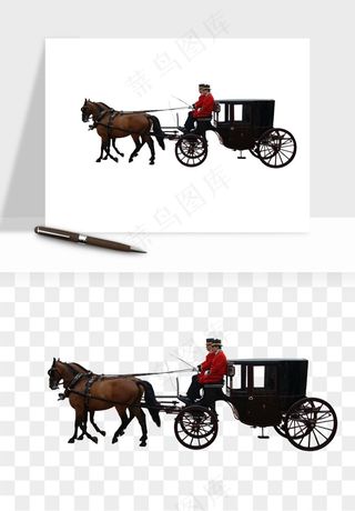 复古马车欧式png免抠