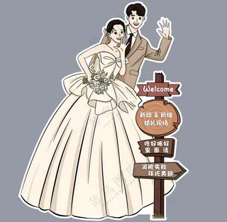 新郎新娘迎宾牌