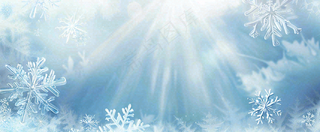 冬天雪花雪白蓝色寒冷小寒大寒摄影图