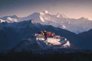 日照金山西藏大自然风光摄影图