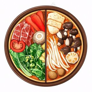 麻辣烫火锅烫菜美食插画免抠