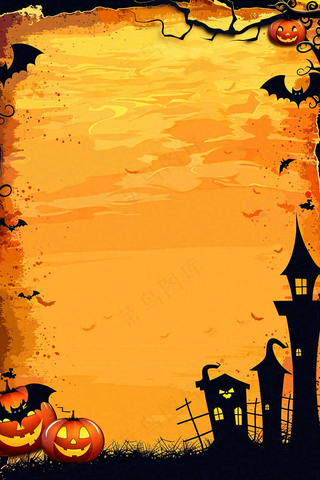 万圣节南瓜灯捣蛋恐怖背景