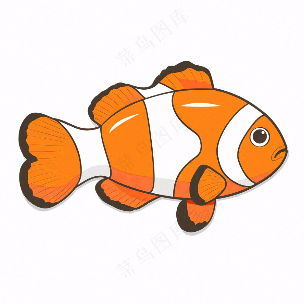 海洋鱼类海鲜卡通插画免抠