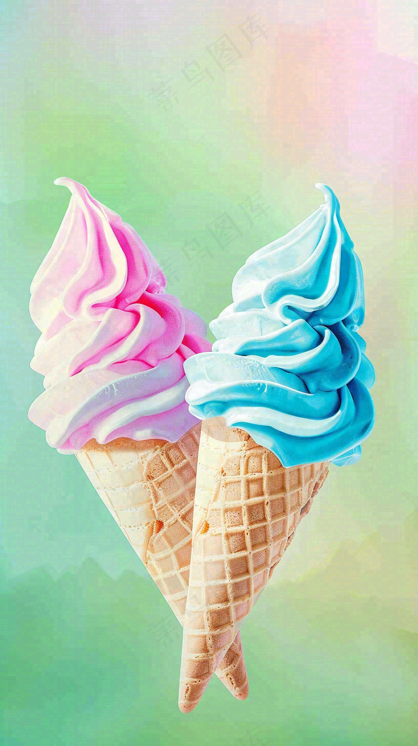 夏日饮品冰淇淋美食背景