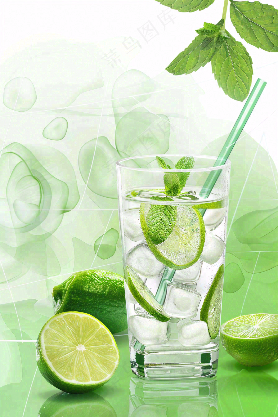 夏日饮品饮料清凉背景