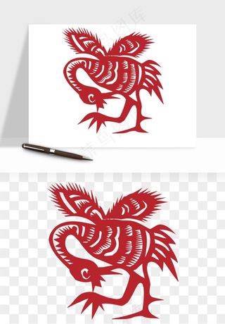 传统花鸟动物剪纸png免抠