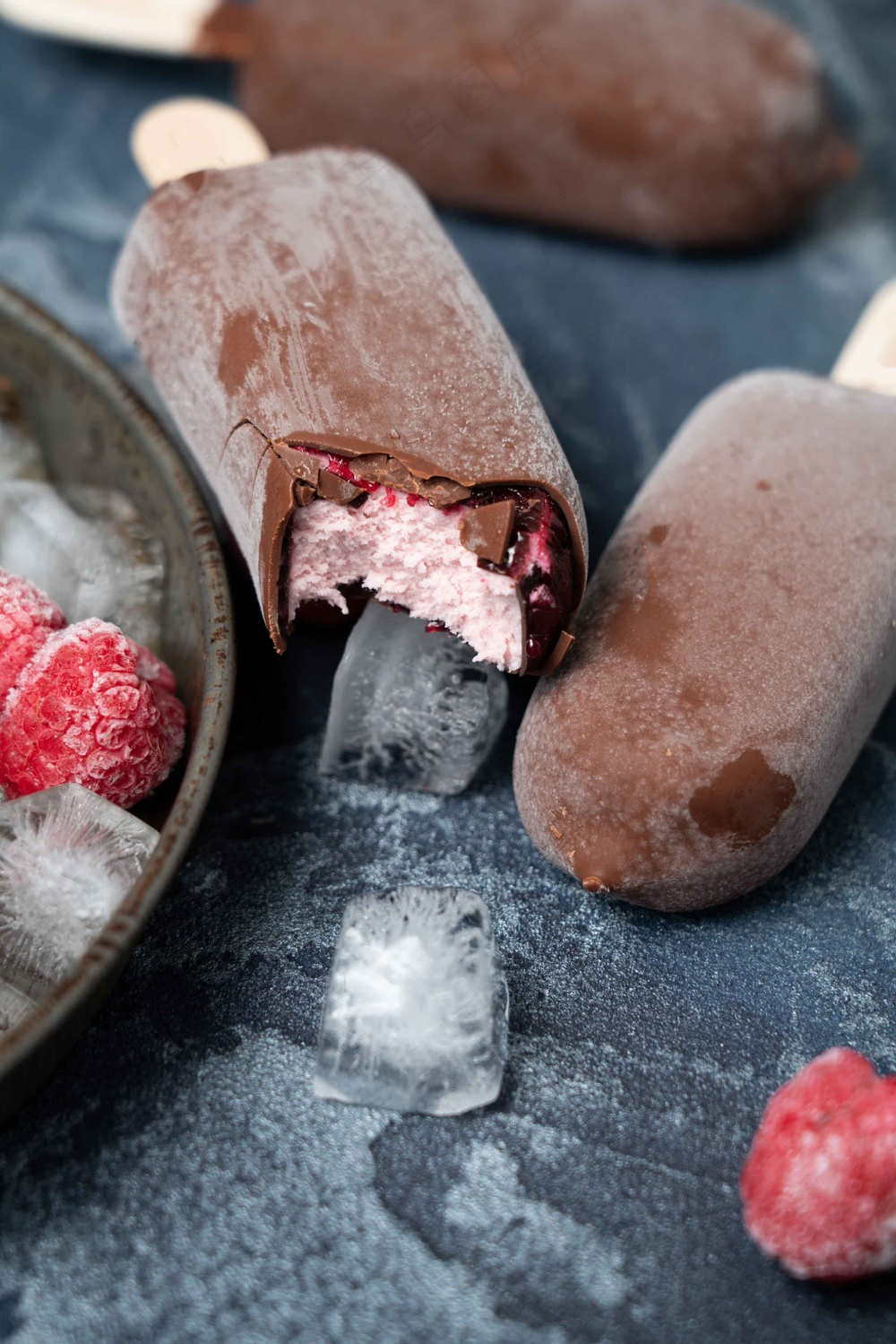 夏季巧克力冰棍背景素材