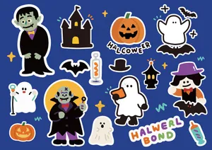 万圣节插画免抠图元素