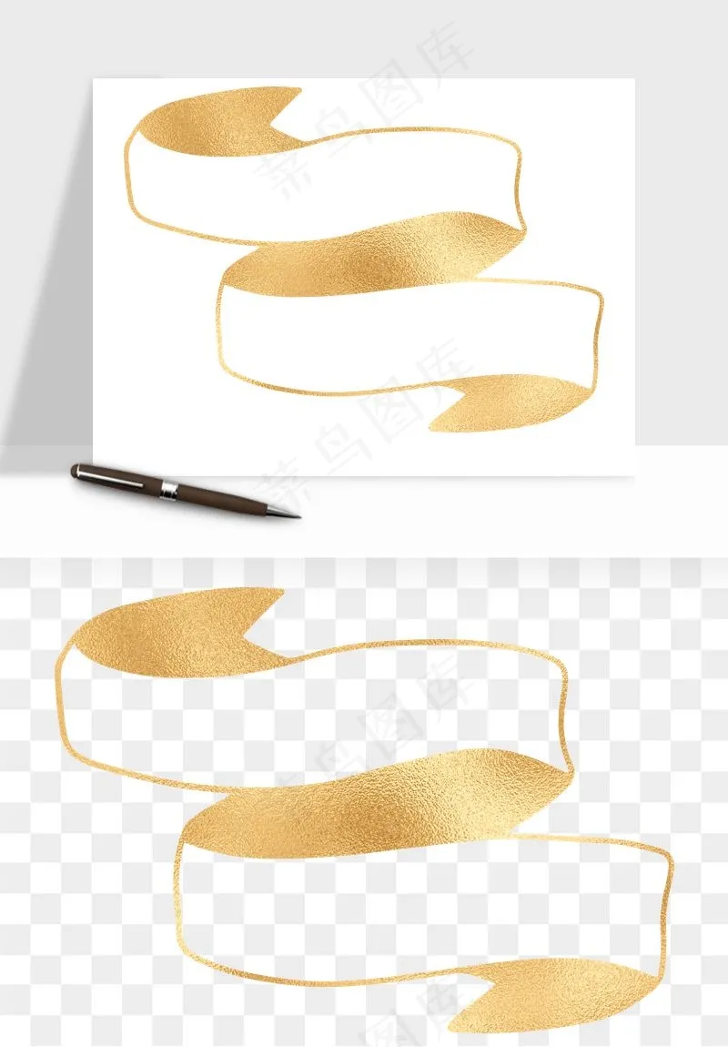 金色植物花环边框png免抠