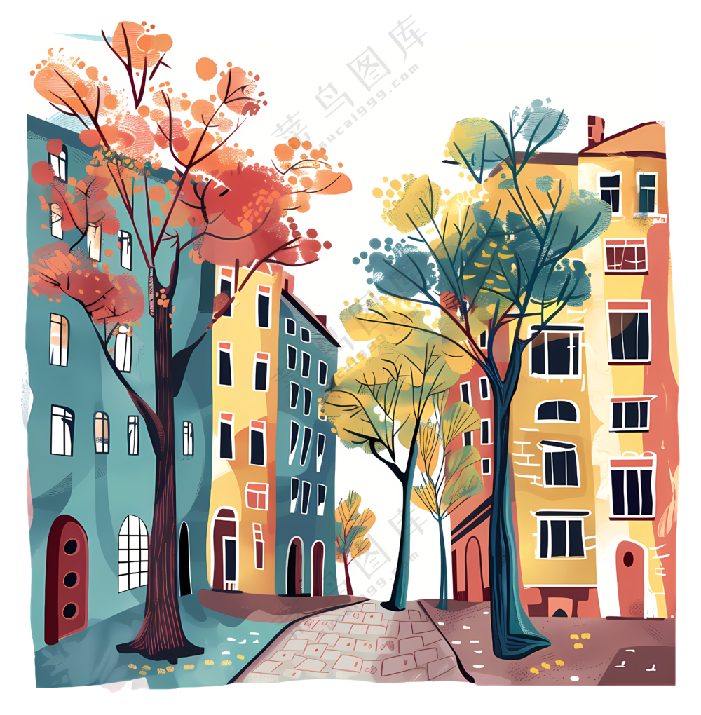 多彩的城市街景