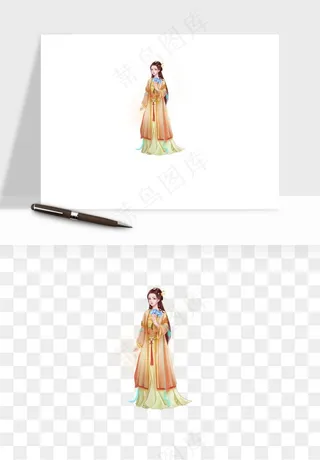 古风美人女子背影png免抠