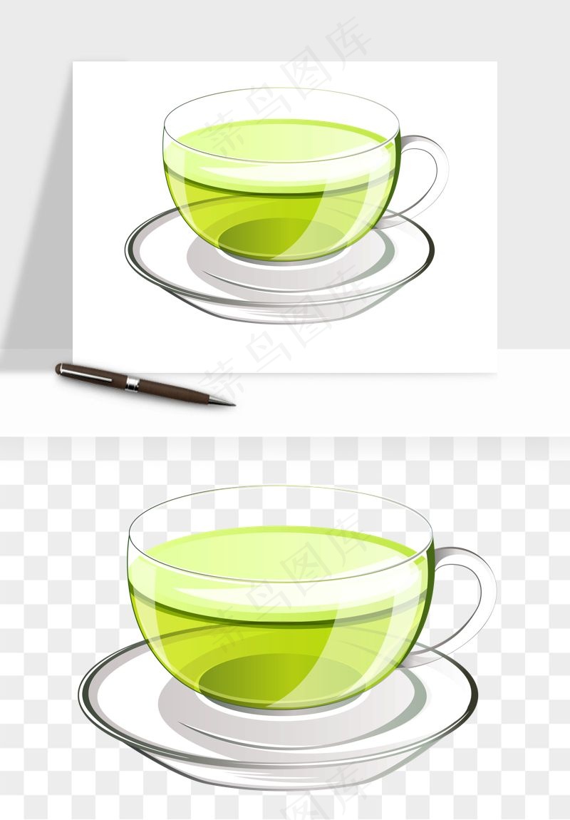 清新绿茶png免抠