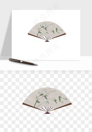 古风扇子元素png免抠