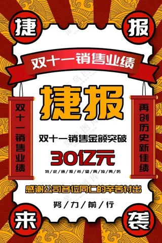 双11战报活动海报