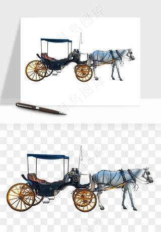 复古马车欧式png免抠