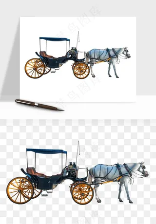 复古马车欧式png免抠