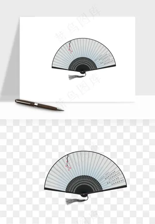 古风扇子元素png免抠