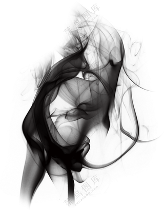 空气之中升腾起的黑色烟雾免抠图片