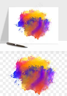 水彩泼墨涂鸦墨迹元素png免抠