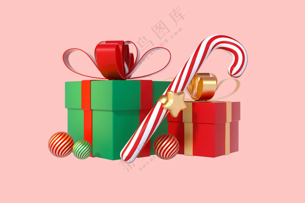 圣诞礼物3d插画(非企业商用)