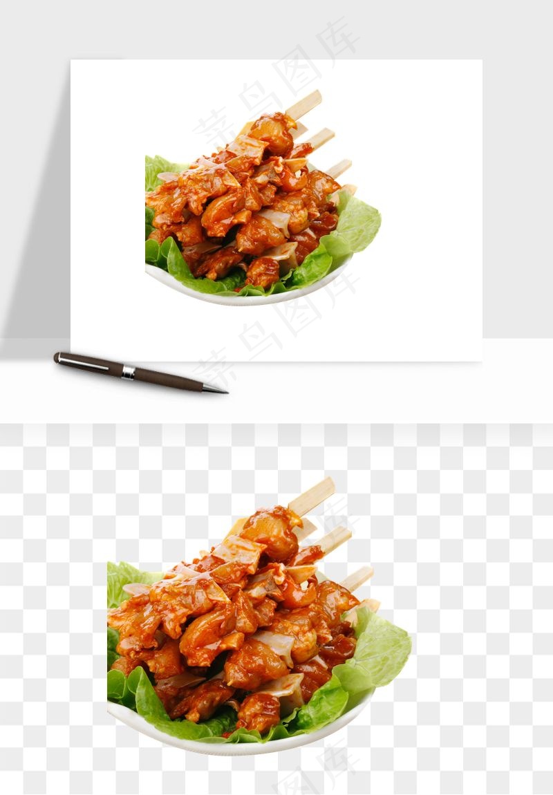 实物烧烤烤肉美食png免抠