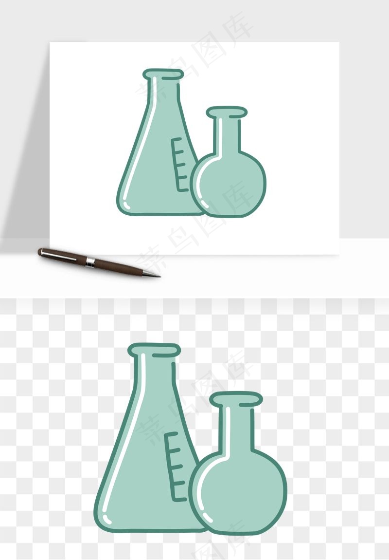 卡通化学实验设备器材png免抠图