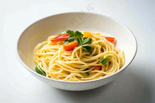 意大利面番茄芝士面西餐美食摄影图