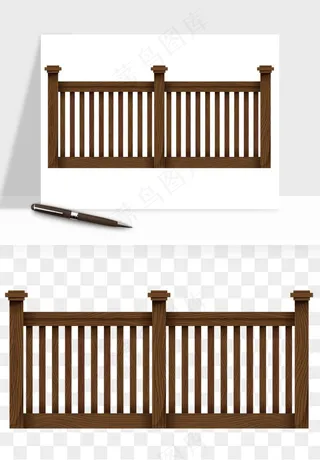手绘围栏护栏栅栏png免抠