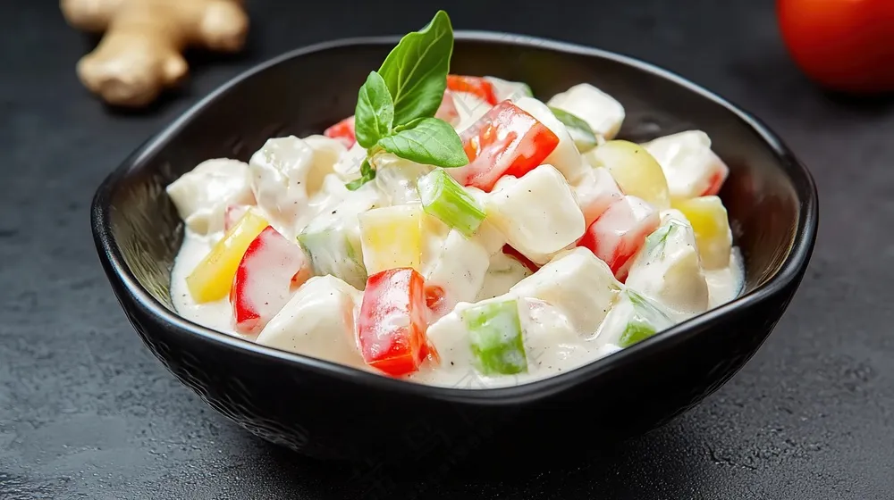 美味新鲜沙拉摄影果盘水果果肉美食