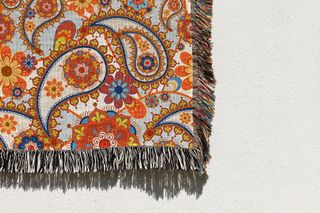 毛毯地毯被子披肩国潮印花贴图样机PS模板4