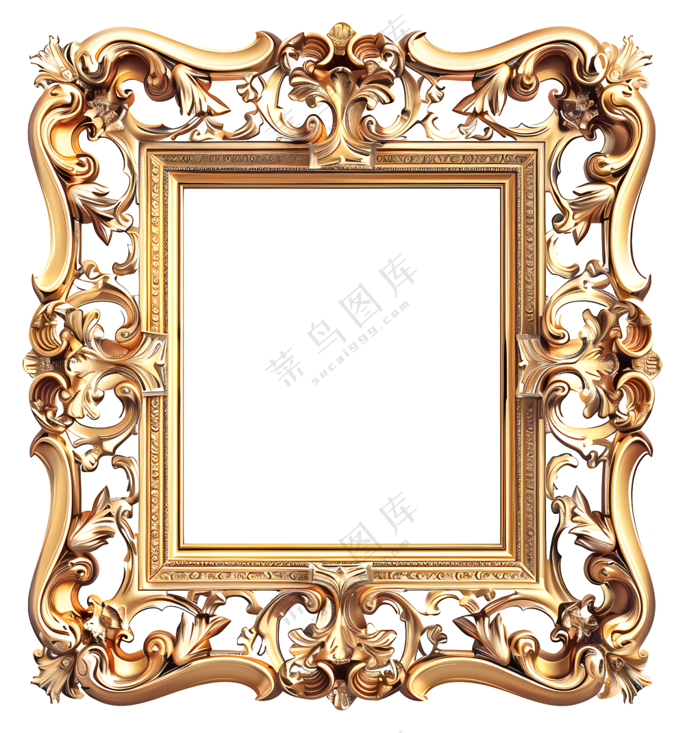 金色花纹相框