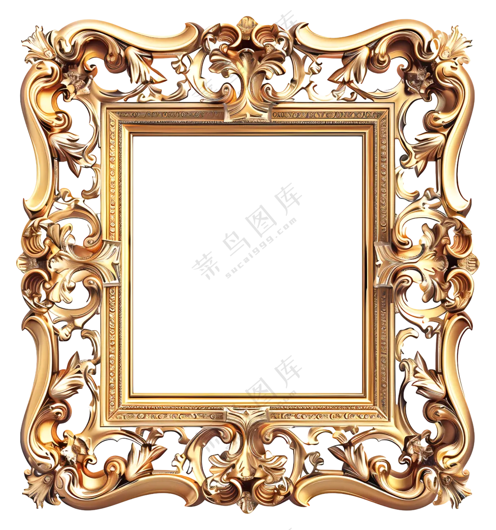 金色花纹相框