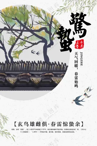 惊蛰节气传统活动海报
